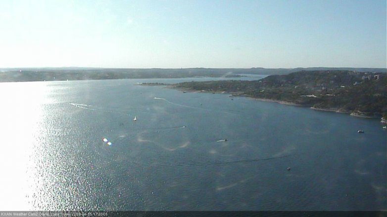 Lake Travis webcam, April 15, 2018 4:40 PM CT