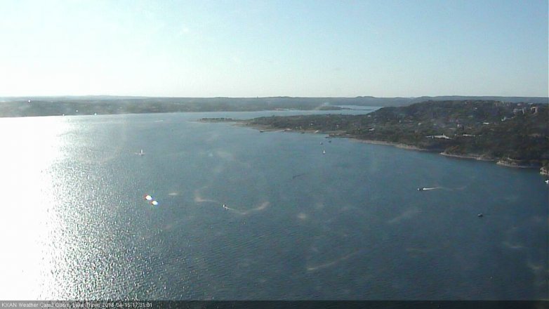 Lake Travis webcam, April 15, 2018 4:45 PM CT