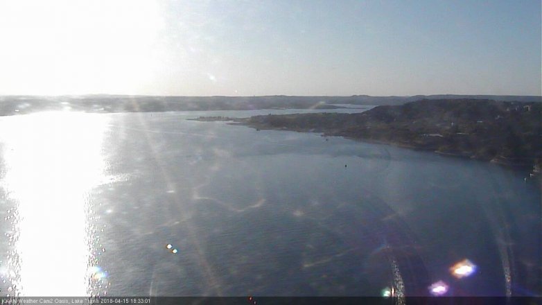Lake Travis webcam, April 15, 2018 6:05 PM CT