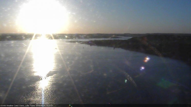 Lake Travis webcam, April 15, 2018 7:05 PM CT
