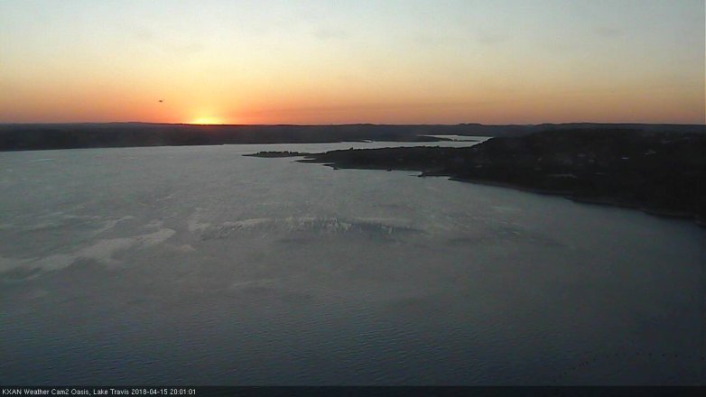 Lake Travis webcam, April 15, 2018 7:30 PM CT