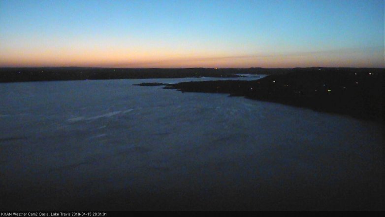 Lake Travis webcam, April 15, 2018 7:45 PM CT