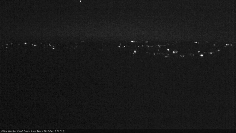 Lake Travis webcam, April 15, 2018 8:30 PM CT