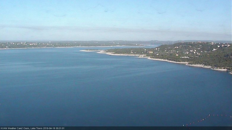 Lake Travis webcam, April 16, 2018 9:00 AM CT