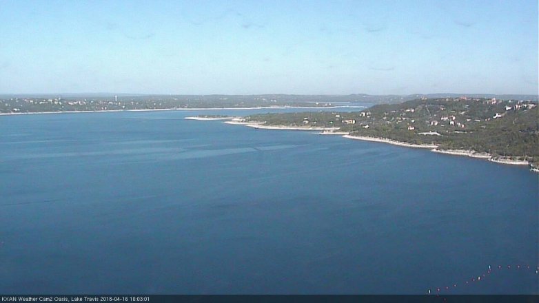 Lake Travis webcam, April 16, 2018 9:15 AM CT