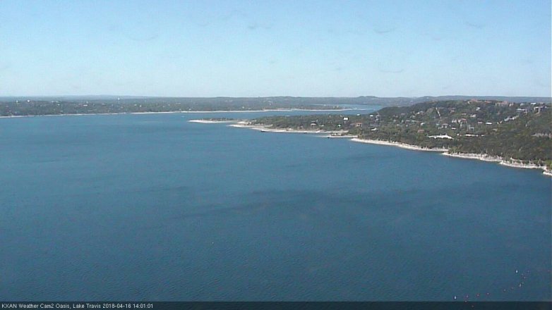 Lake Travis webcam, April 16, 2018 1:25 PM CT