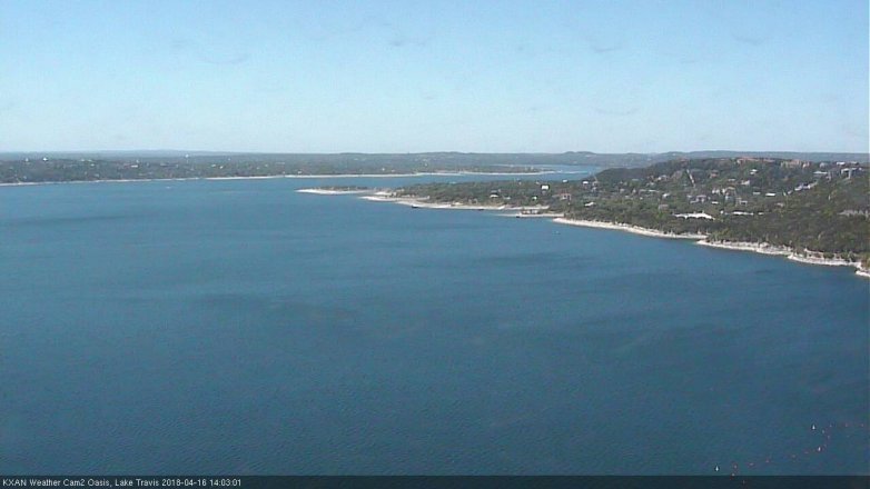 Lake Travis webcam, April 16, 2018 1:35 PM CT