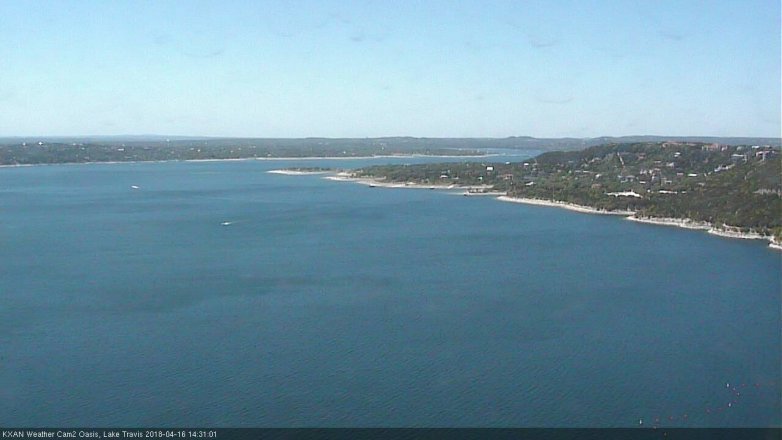 Lake Travis webcam, April 16, 2018 1:45 PM CT