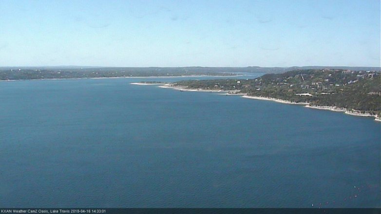 Lake Travis webcam, April 16, 2018 1:55 PM CT