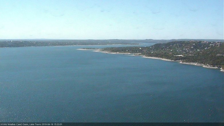 Lake Travis webcam, April 16, 2018 2:35 PM CT