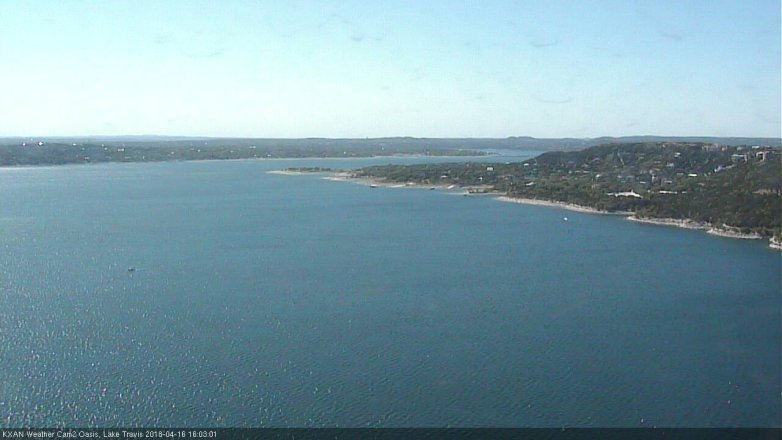 Lake Travis webcam, April 16, 2018 3:15 PM CT