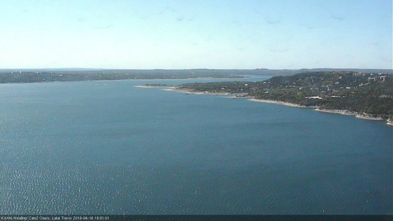 Lake Travis webcam, April 16, 2018 3:20 PM CT