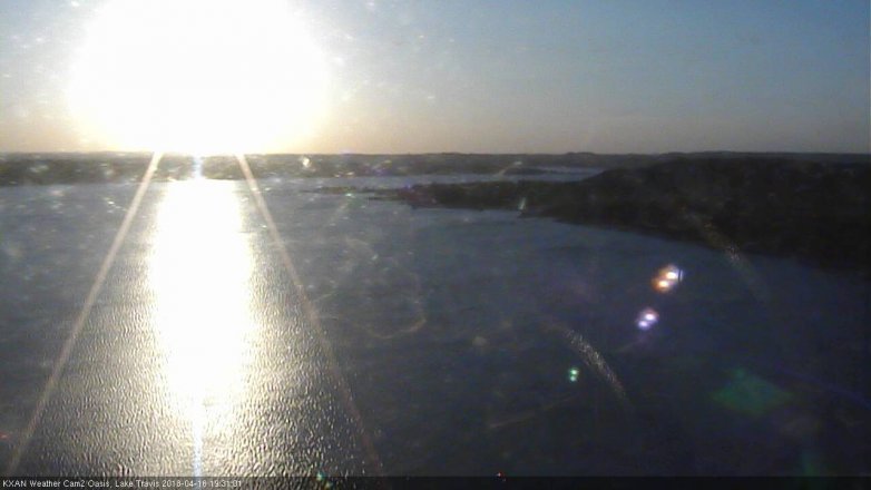 Lake Travis webcam, April 16, 2018 6:55 PM CT