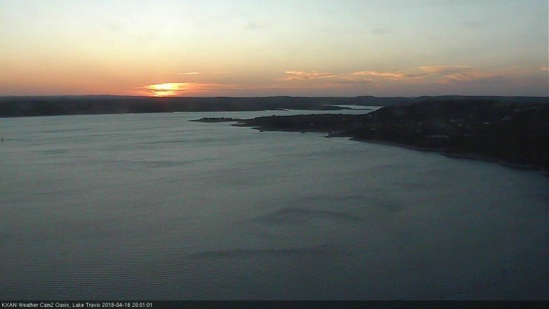 Lake Travis webcam, April 16, 2018 7:10 PM CT
