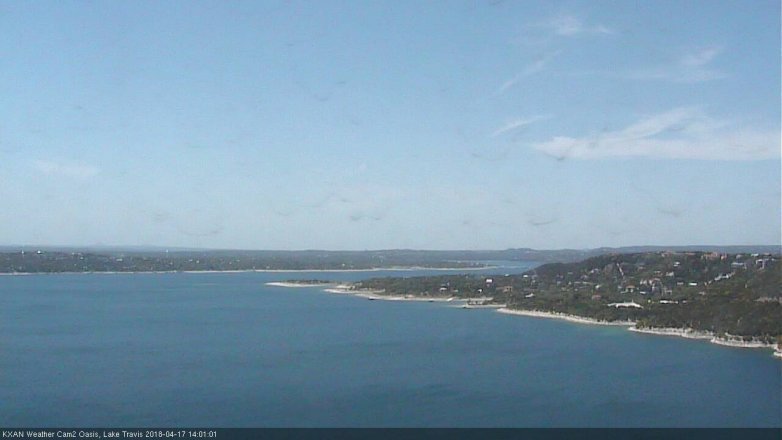 Lake Travis webcam, April 17, 2018 1:10 PM CT