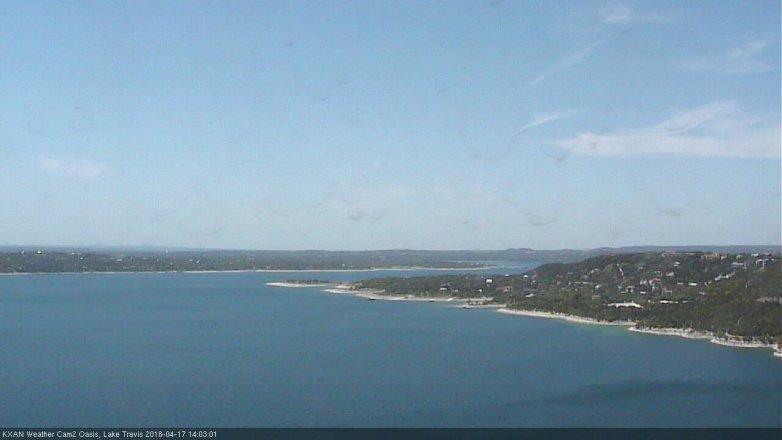 Lake Travis webcam, April 17, 2018 1:15 PM CT