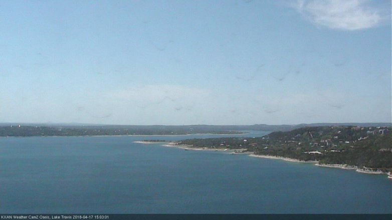 Lake Travis webcam, April 17, 2018 2:20 PM CT