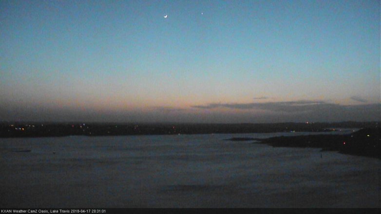 Lake Travis webcam, April 17, 2018 7:40 PM CT