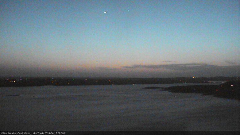 Lake Travis webcam, April 17, 2018 8:05 PM CT