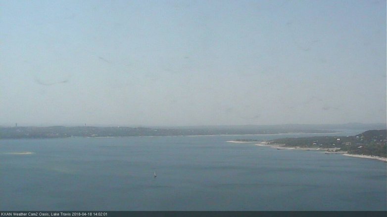 Lake Travis webcam, April 18, 2018 1:15 PM CT