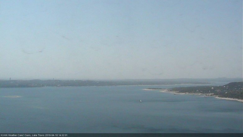 Lake Travis webcam, April 18, 2018 1:40 PM CT