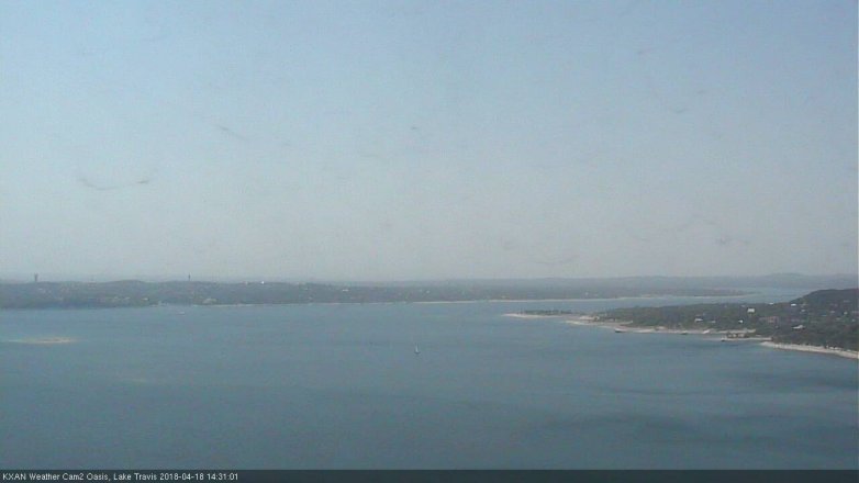 Lake Travis webcam, April 18, 2018 1:55 PM CT