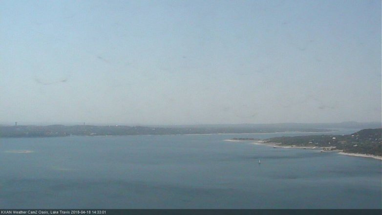 Lake Travis webcam, April 18, 2018 2:05 PM CT