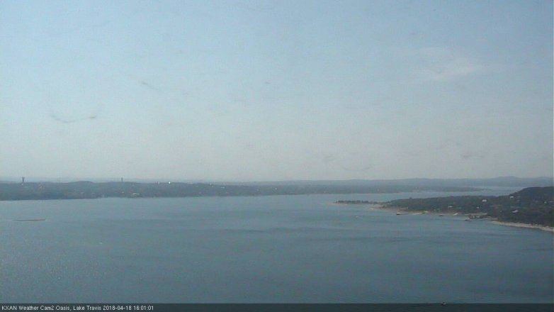Lake Travis webcam, April 18, 2018 3:10 PM CT