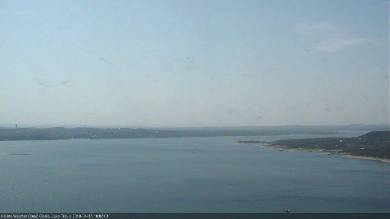 Lake Travis webcam, April 18, 2018 3:20 PM CT