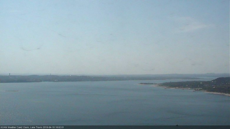 Lake Travis webcam, April 18, 2018 3:30 PM CT