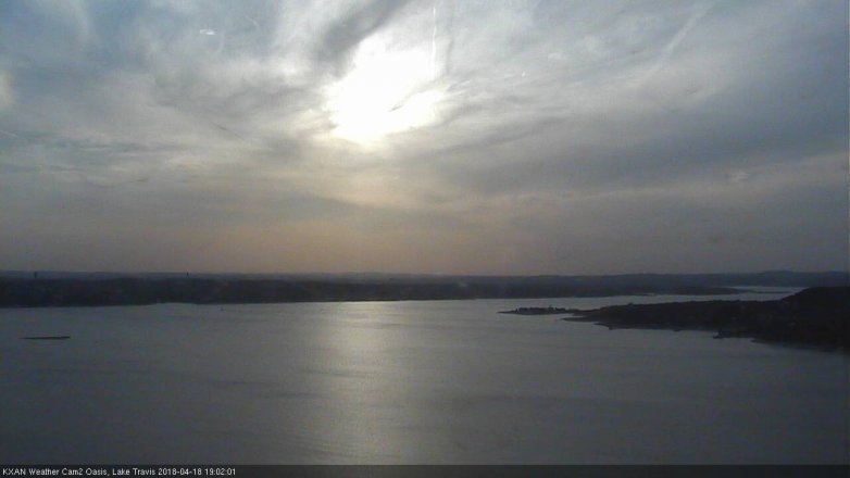 Lake Travis webcam, April 18, 2018 6:25 PM CT