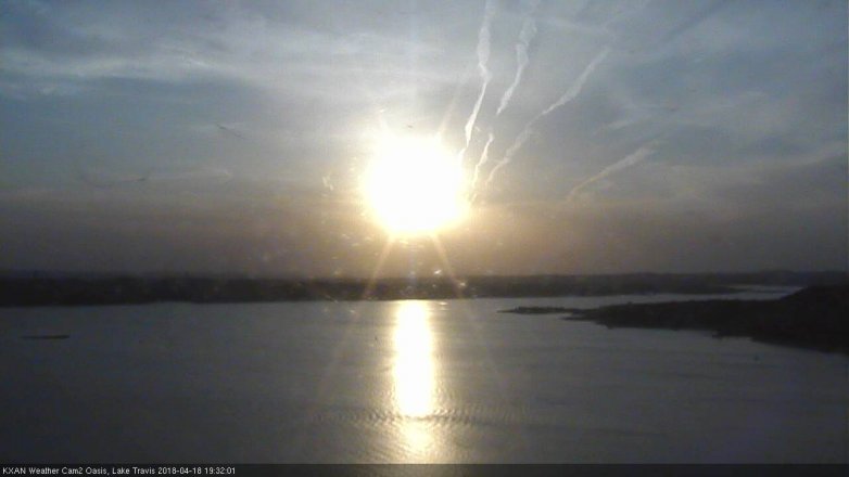 Lake Travis webcam, April 18, 2018 6:40 PM CT
