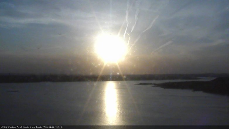 Lake Travis webcam, April 18, 2018 6:45 PM CT