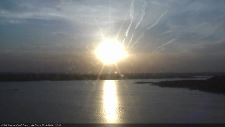 Lake Travis webcam, April 18, 2018 6:50 PM CT