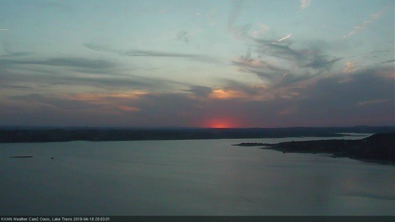 Lake Travis webcam, April 18, 2018 7:10 PM CT