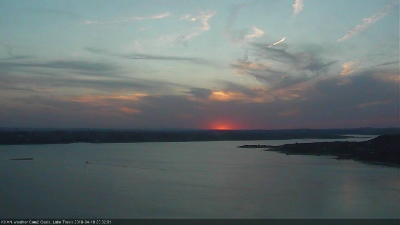 Lake Travis webcam, April 18, 2018 7:25 PM CT