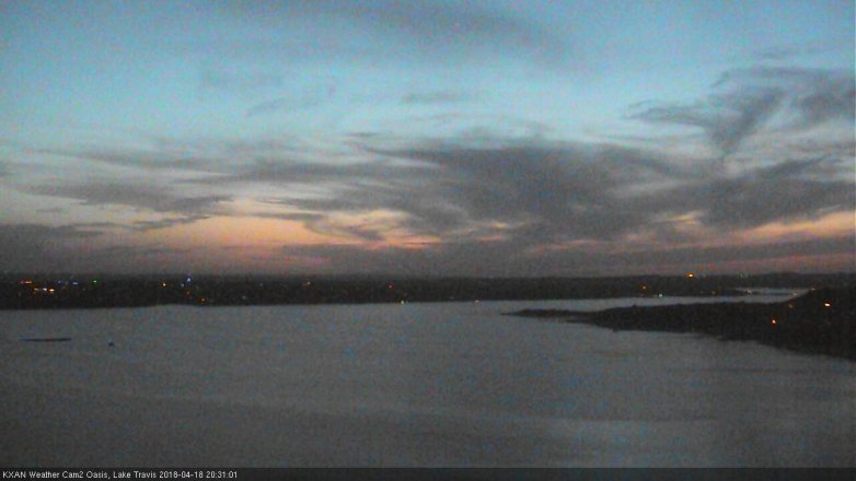 Lake Travis webcam, April 18, 2018 7:35 PM CT