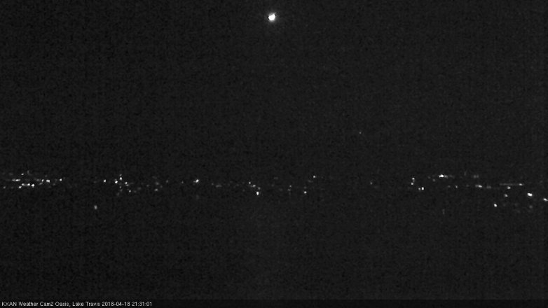 Lake Travis webcam, April 18, 2018 9:00 PM CT