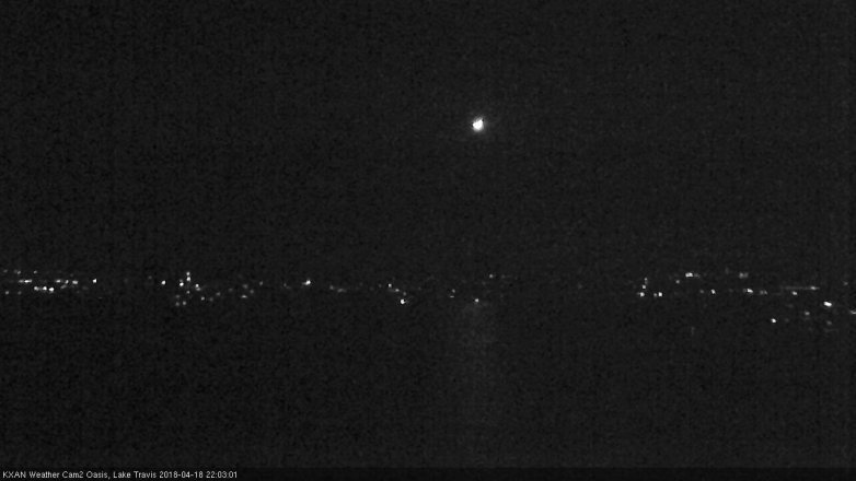 Lake Travis webcam, April 18, 2018 9:25 PM CT