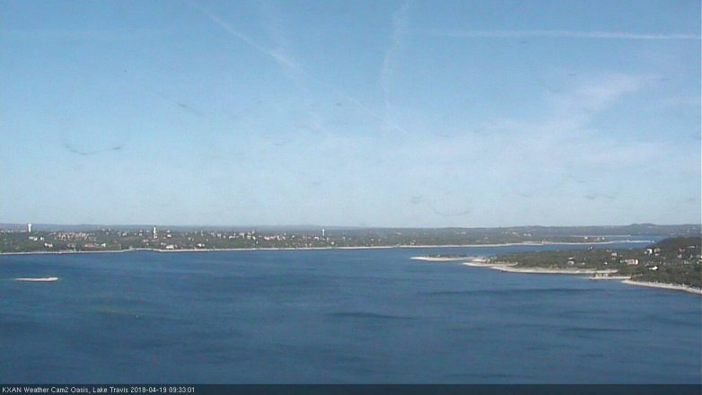 Lake Travis webcam, April 19, 2018 9:05 AM CT