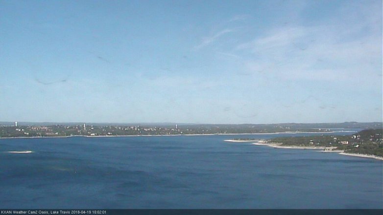 Lake Travis webcam, April 19, 2018 9:15 AM CT