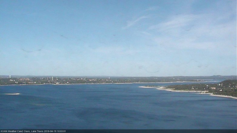 Lake Travis webcam, April 19, 2018 9:35 AM CT