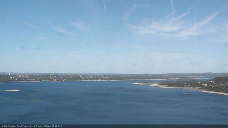 Lake Travis webcam, April 19, 2018 9:40 AM CT