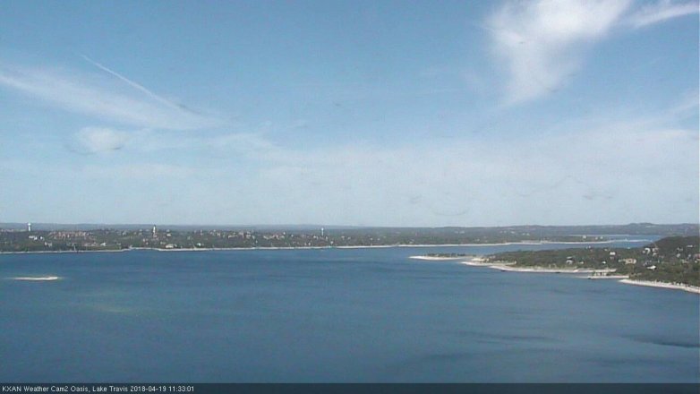 Lake Travis webcam, April 19, 2018 10:55 AM CT