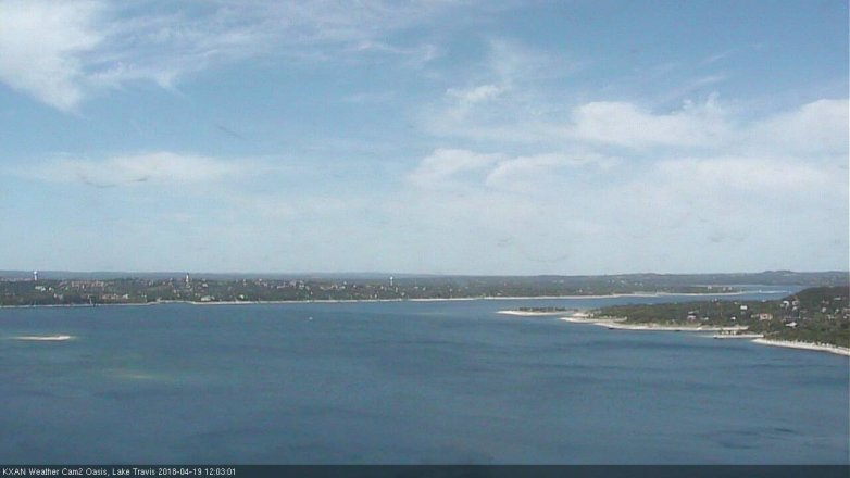 Lake Travis webcam, April 19, 2018 11:10 AM CT