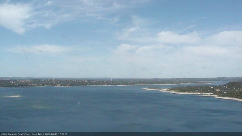 Lake Travis webcam, April 19, 2018 11:20 AM CT