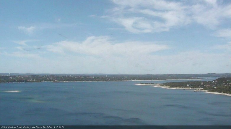 Lake Travis webcam, April 19, 2018 12:10 PM CT