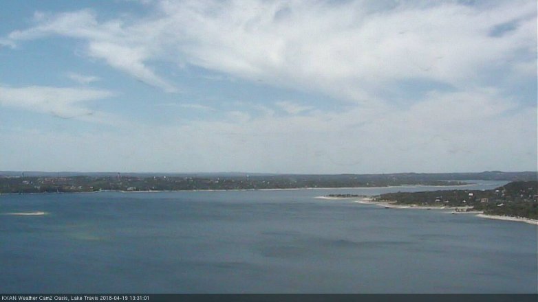 Lake Travis webcam, April 19, 2018 1:00 PM CT