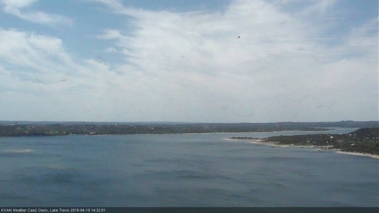 Lake Travis webcam, April 19, 2018 1:45 PM CT