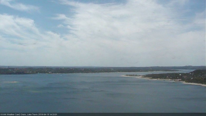 Lake Travis webcam, April 19, 2018 1:55 PM CT